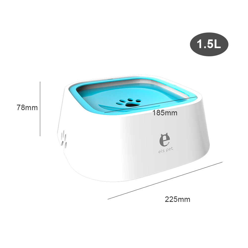 Cuenco flotante de agua potable de plástico ABS para perros de 1,5 l, cuenco para gatos con boca no humectante sin derrames, dispensador de agua potable, cuenco para perros - imagen 3