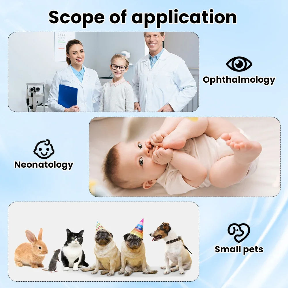 Sonda de ultrasonido inalámbrica para ojos, Doppler ultrasónico de color, uso para oftalmología, neonatología, mascotas pequeñas