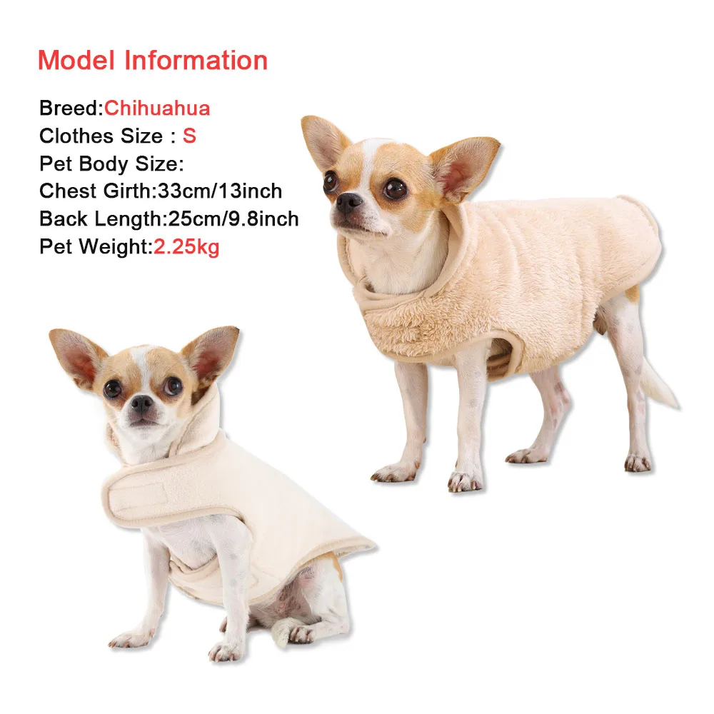 Chaqueta cálida de invierno para perros, suéter para perros pequeños y medianos, ropa empotrada de lana Reversible para cachorros, abrigo, disfraz de Chihuahua Yorkie - imagen 4
