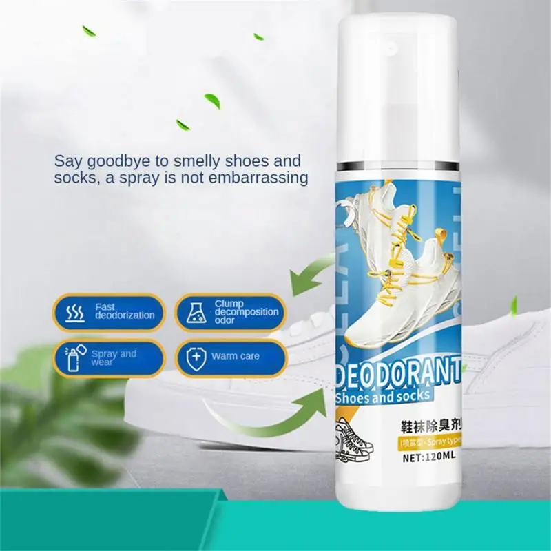 Eliminador de olores de zapatos, espray para eliminar olores de pies, calcetines, cuidado de los pies, 120ml - imagen 3