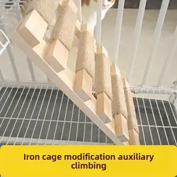 Escalera de madera maciza para gatos – Villa con cuerda de yute