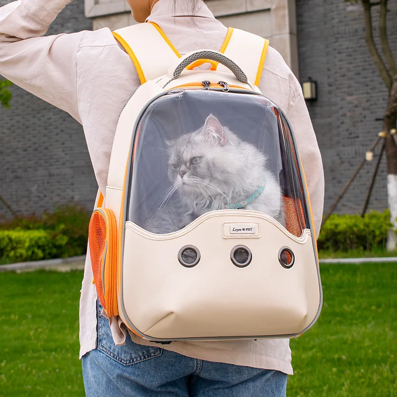 Mochila para mascotas, bolsa de viaje transpirable, cápsula espacial para perros y gatos pequeños, mochila de transporte de alta calidad - imagen 3
