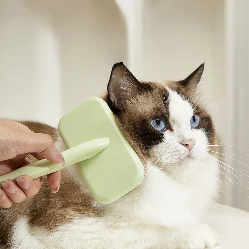 Cepillo para perros, removedor de pelo para mascotas, cepillo de masaje para gatos, peines de acero inoxidable para limpieza del pelo de perros, cepillos con mango cómodo, aseo para mascotas - imagen 4