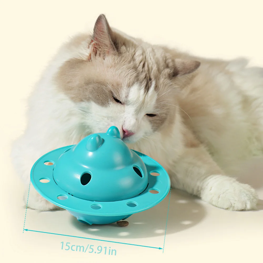 Juguete dispensador de comida para mascotas para perros y gatos, forma de disco de Frisbee, alimentador lento masticable, juguete interactivo para aliviar el aburrimiento para cachorros - imagen 5