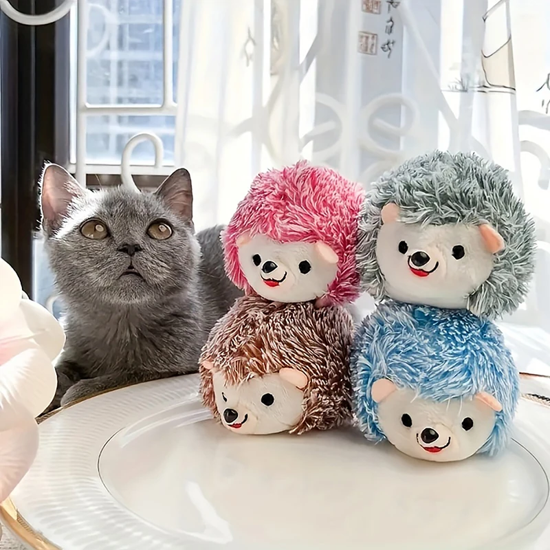 Juguete de peluche para moler dientes de mascota, diseño de erizo de Color aleatorio, juguete para masticar duradero para suministro interactivo de perro, 1 ud. - imagen 3