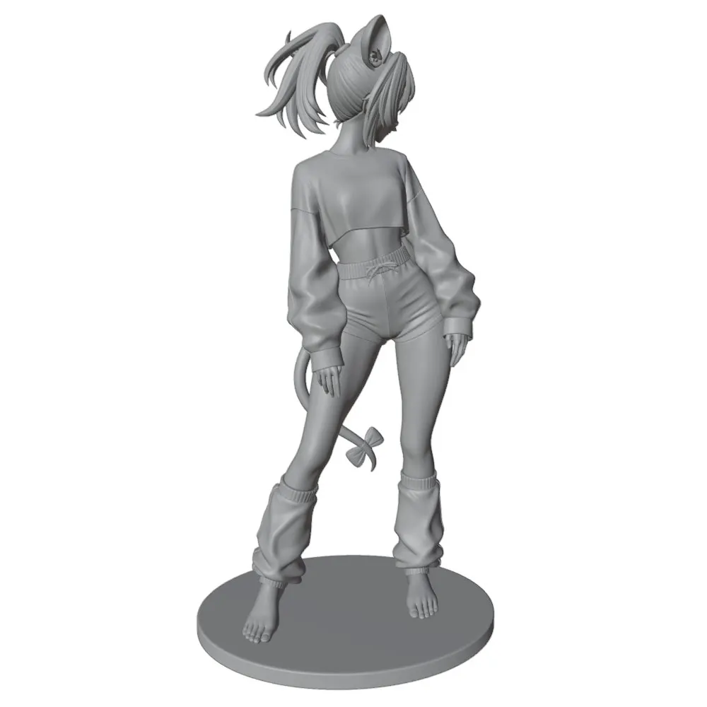 Figura de anime 1/24 impresa en 3D – Modelo gris para montar - imagen 3