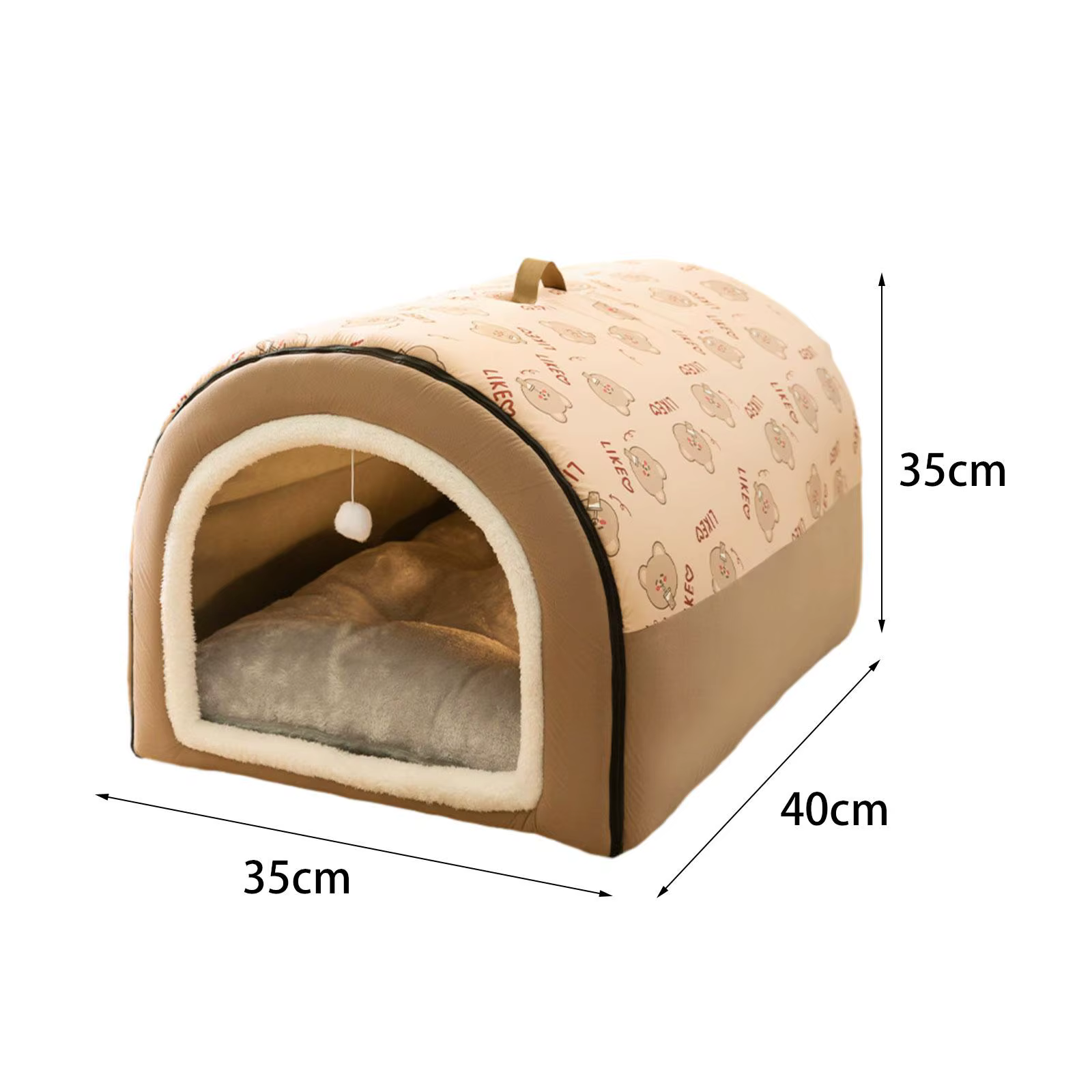 Cama autocalentable 2 en 1 para perros y gatos – Cueva y casa nido - imagen 3