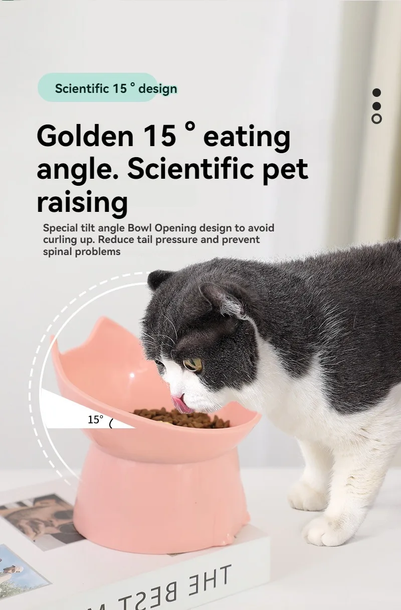Tazón elevado antivuelco para gatos y perros – Protección cuello