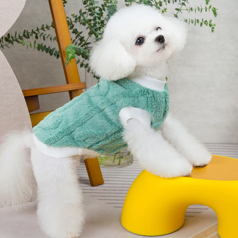 Ropa cálida para perros, sudaderas con capucha de lana rosa de manga corta para invierno, abrigo para un perro, caniche, Yorkshire, sudadera con capucha, ropa XXL - imagen 5