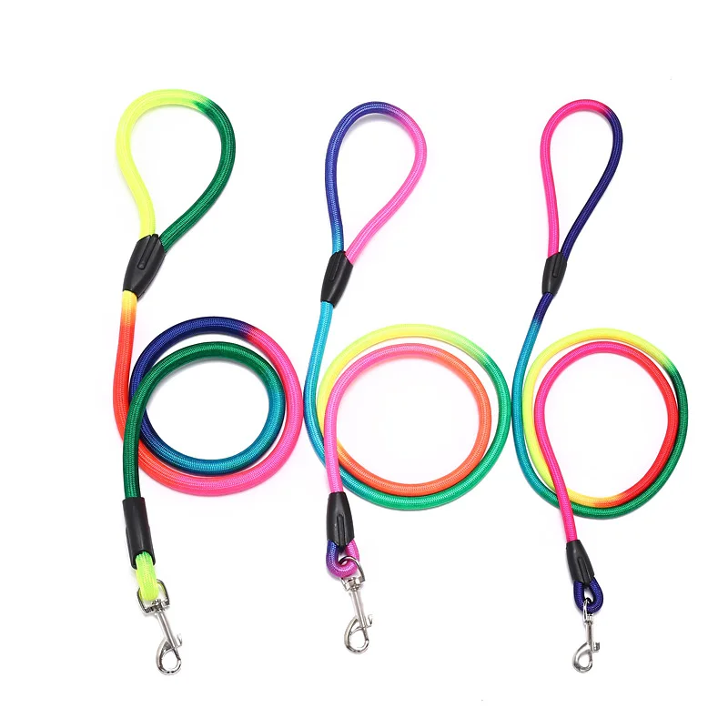 Correa de nailon colorida para perro, cuerda de plomo redonda para caminar, entrenamiento crudo, 3 tamaños S, 1,2 M, 1 unidad - imagen 2