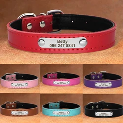 Collar personalizado para perros y gatos en cuero PU rosa con grabado