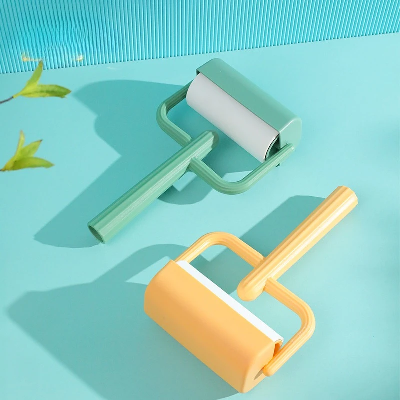 Rodillo adhesivo de pelusa autolimpiante, cepillo desempolvado de 2 lados, cepillo removedor de pelo de mascota, eliminación de pelo de perro y gato de sofá, alfombra, ropa - imagen 3