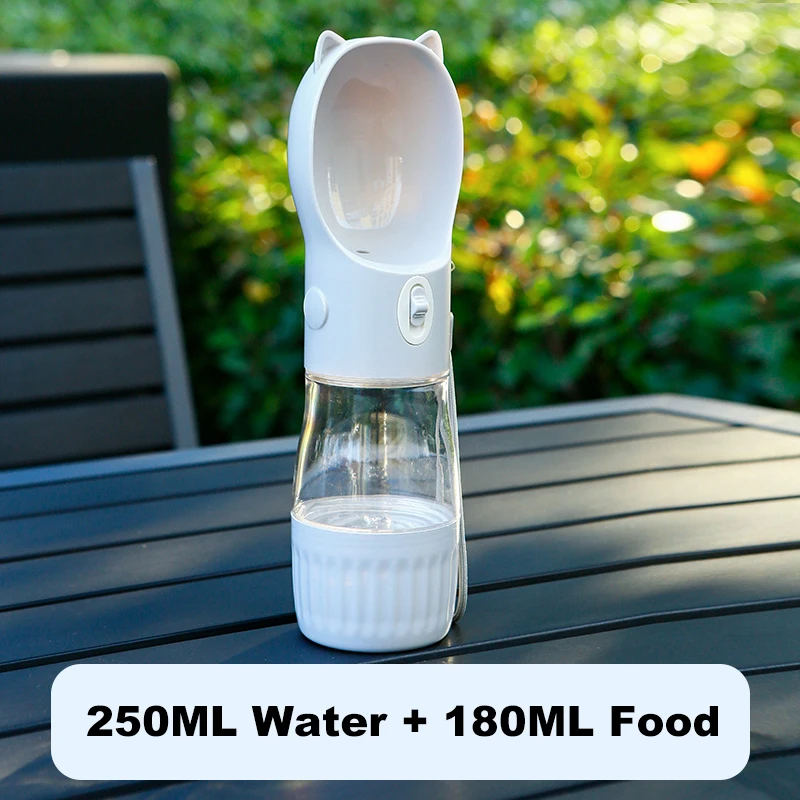 Botella de agua portátil para perros con taza de comida para perros pequeños y grandes, comida para caminar al aire libre, suministros para Bulldog Francés - imagen 2