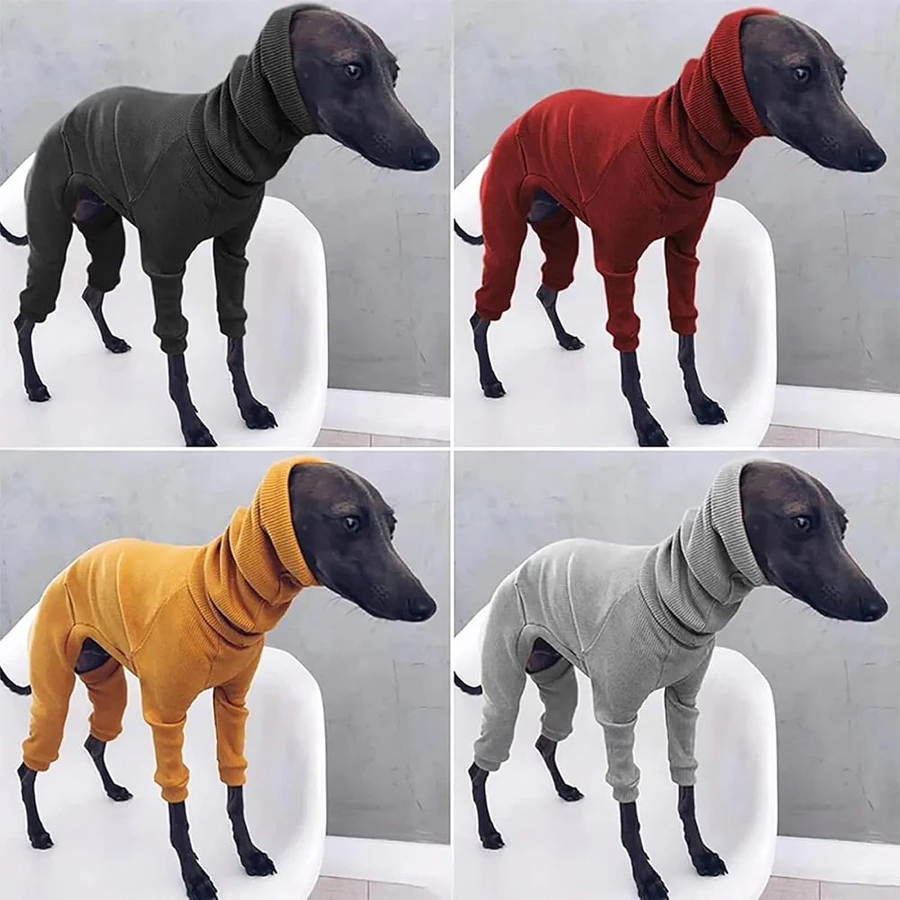 Ropa de galgo italiano Whippet, monos para perros grandes y medianos, pijamas de invierno con cuello alto para mascotas, monos para pastor - imagen 5