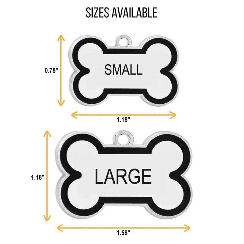 Etiqueta de identificación personalizada para mascotas, Collar de hueso de acero inoxidable, etiquetas de identificación para perros y gatos con grabado gratis - imagen 3