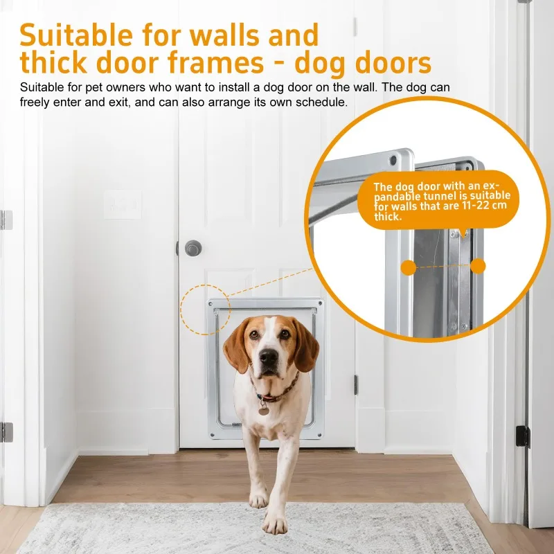 Puerta de aluminio con tapa magnética para gatos y perros (pared) - imagen 2