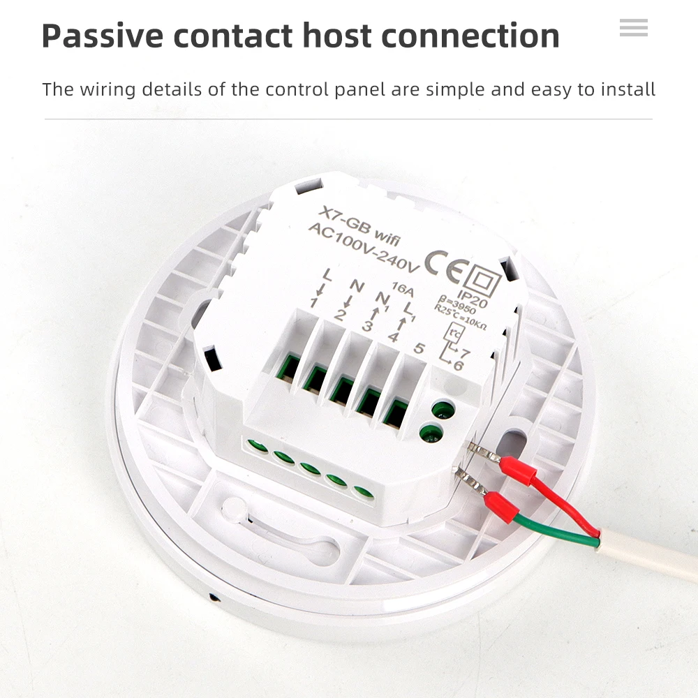 Controlador de temperatura WiFi inteligente 16A X7 termostato de calefacción de suelo eléctrico interruptor de Control de temperatura completamente funcional por aplicación móvil - imagen 4