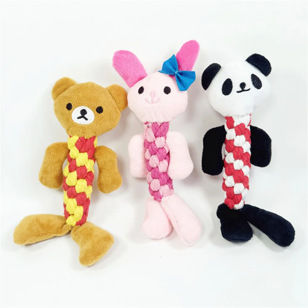 Juguetes de cuerda para mascotas con dientes limpios para perros pequeños, animales bonitos con forma de cachorro, gato, perro, juguetes para masticar, accesorios para mascotas, caniche de Pomerania - imagen 3