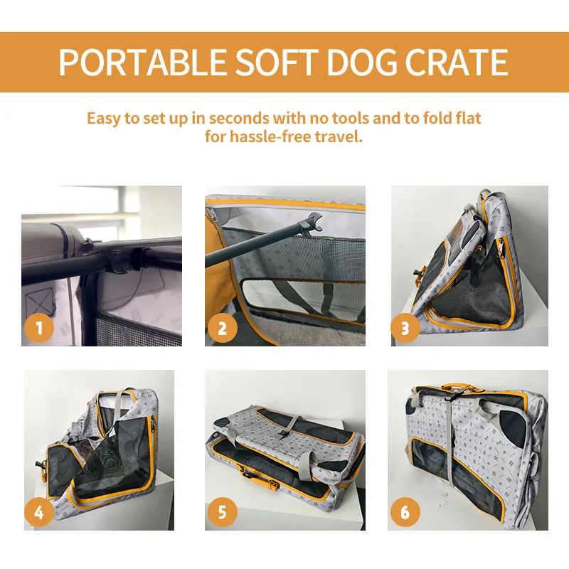 Transportadora plegable con ventana extragrande para gatos y perros - imagen 5