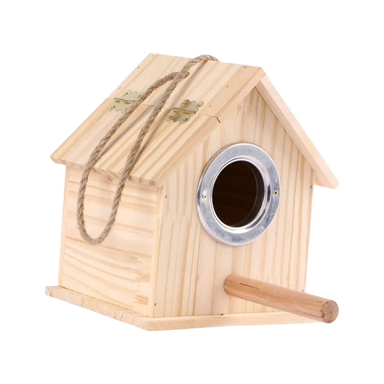 Wooden Bird House, Hanging Birdhouse for Outside, Garden Patio Decorative Nest