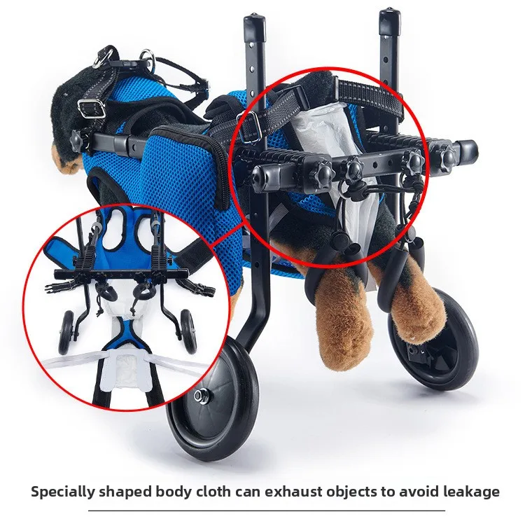 Perro utilizando el carrito de movilidad al aire libre