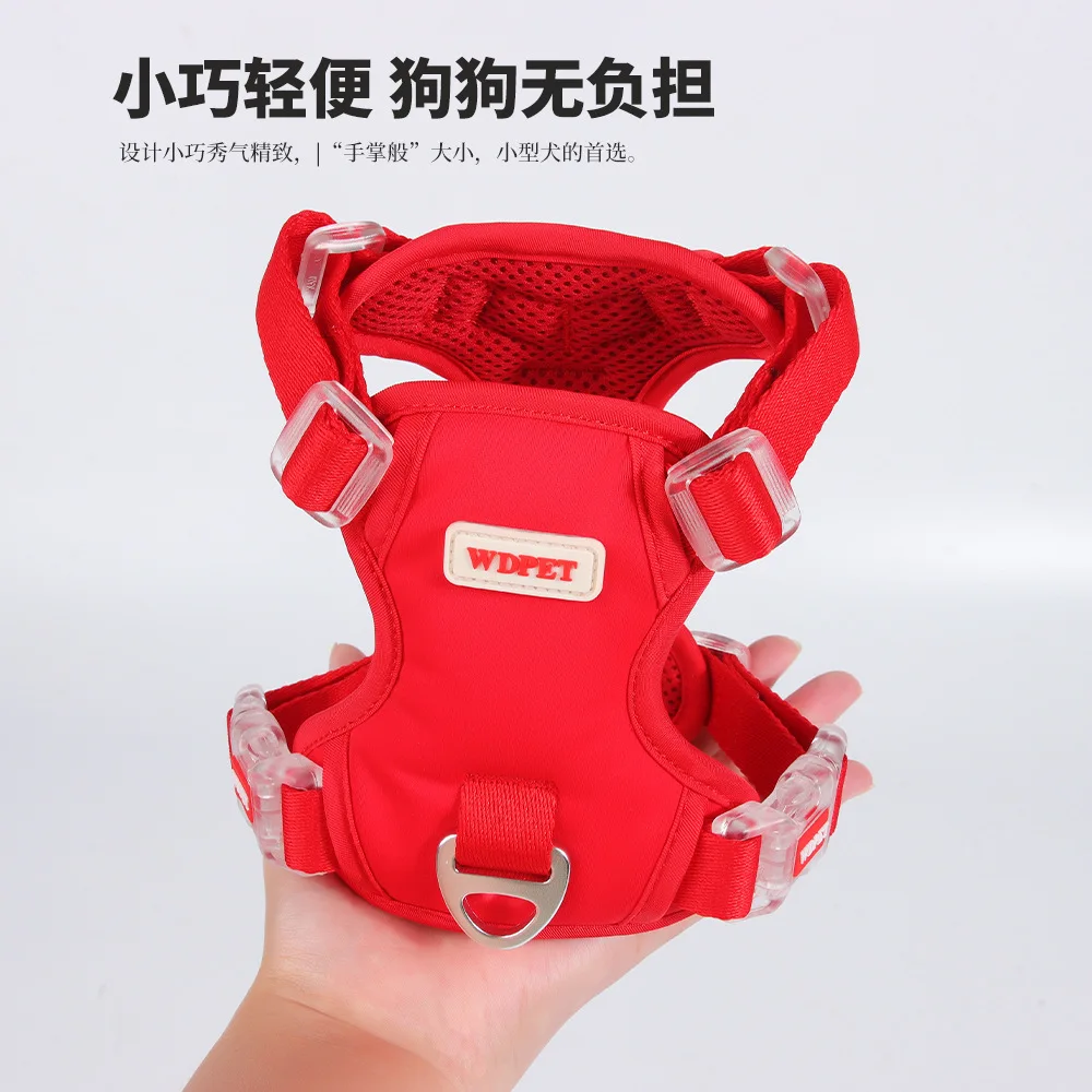 New Small Dog Chest Strap Adjustable Aluminum Alloy A-Buckle Pet Traction Rope Vest Type Dog Chest Strap - imagen 2