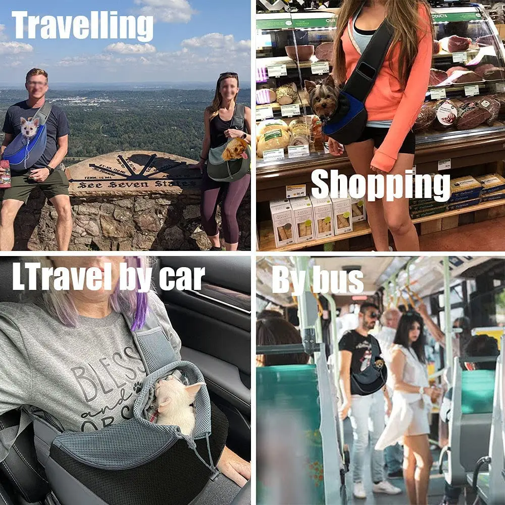 Bolsa de malla Oxford para viaje al aire libre, bolso de hombro de un solo hombro, para mascotas, 2023 - imagen 4