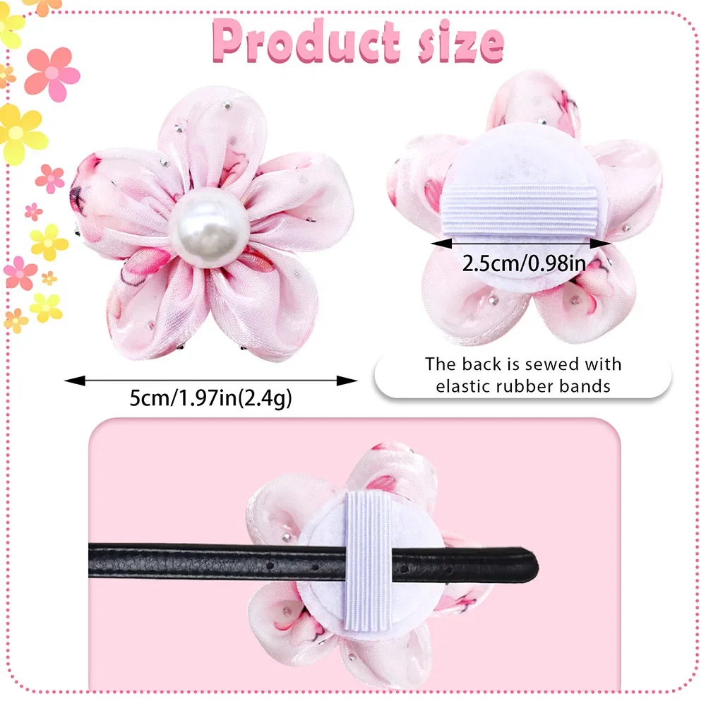 50 Uds. Pajaritas de encaje con perlas para perro, pajaritas de primavera extraíbles para perro pequeño y gato, accesorios para Collar, productos de aseo para perros a la moda - imagen 5