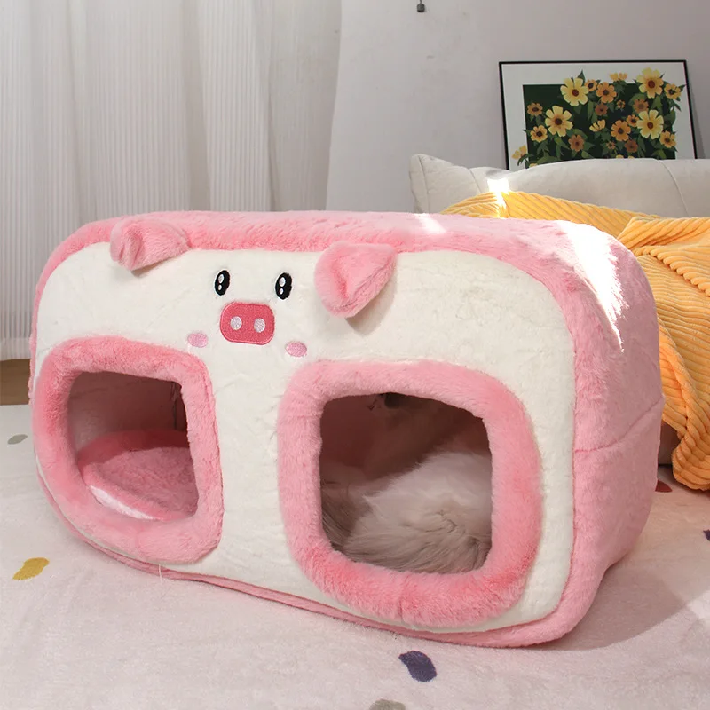 Cama cueva de felpa para gatos y perros pequeños – Cálida para invierno - imagen 4