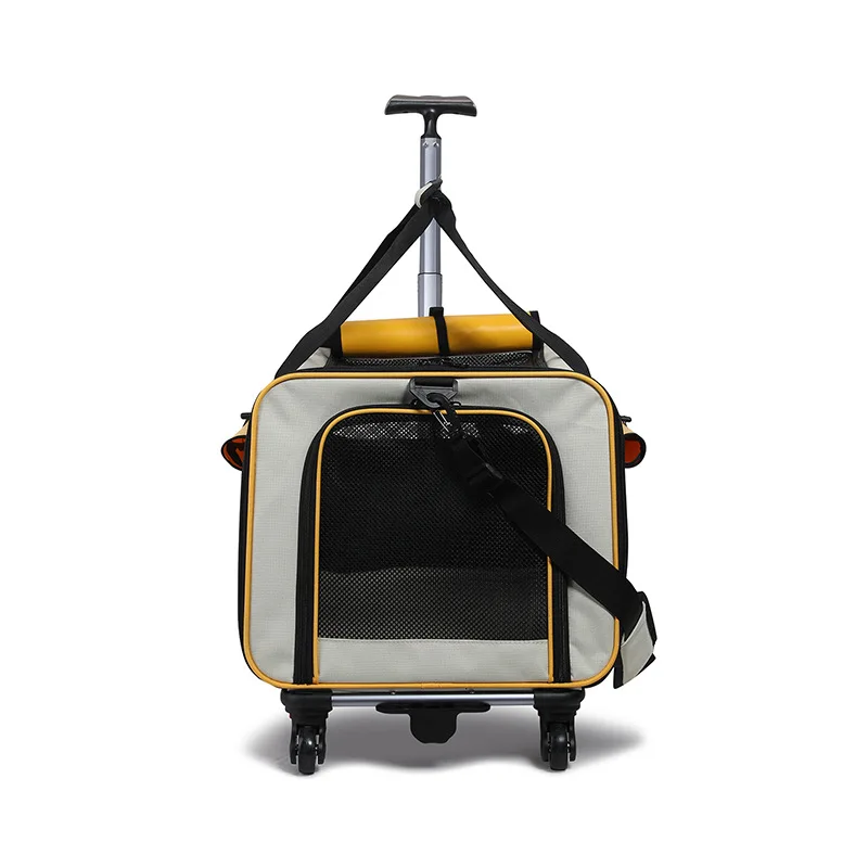 Bolsa ligera y transpirable plegable para gatos, bolsa de transporte para tirar de mascotas, cochecitos grandes para coche de viaje, productos para mascotas - imagen 4