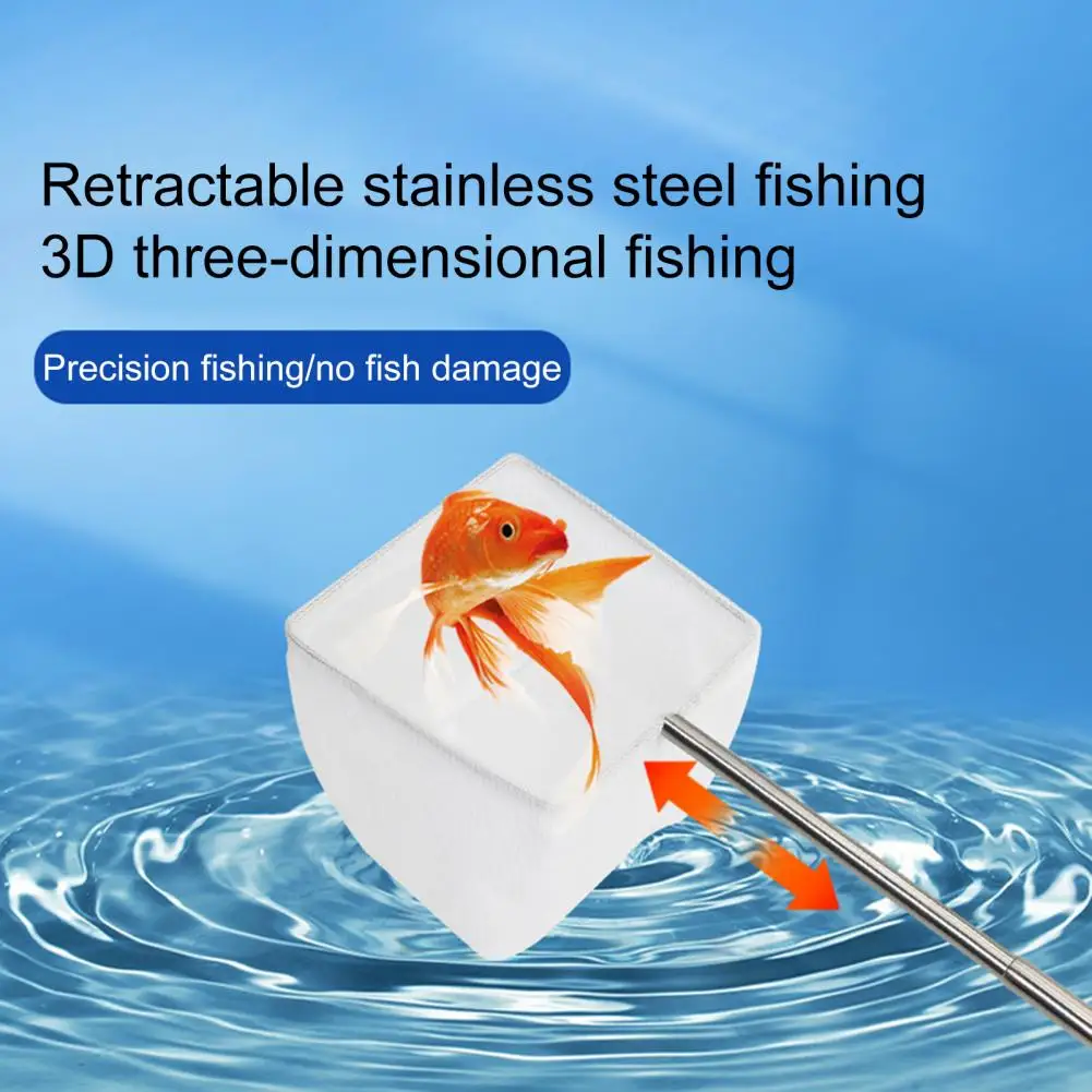 Red de pesca con mango telescópico, red de pesca de varias longitudes, red de pesca telescópica duradera y Flexible para acuarios domésticos, larga para facilitar - imagen 2
