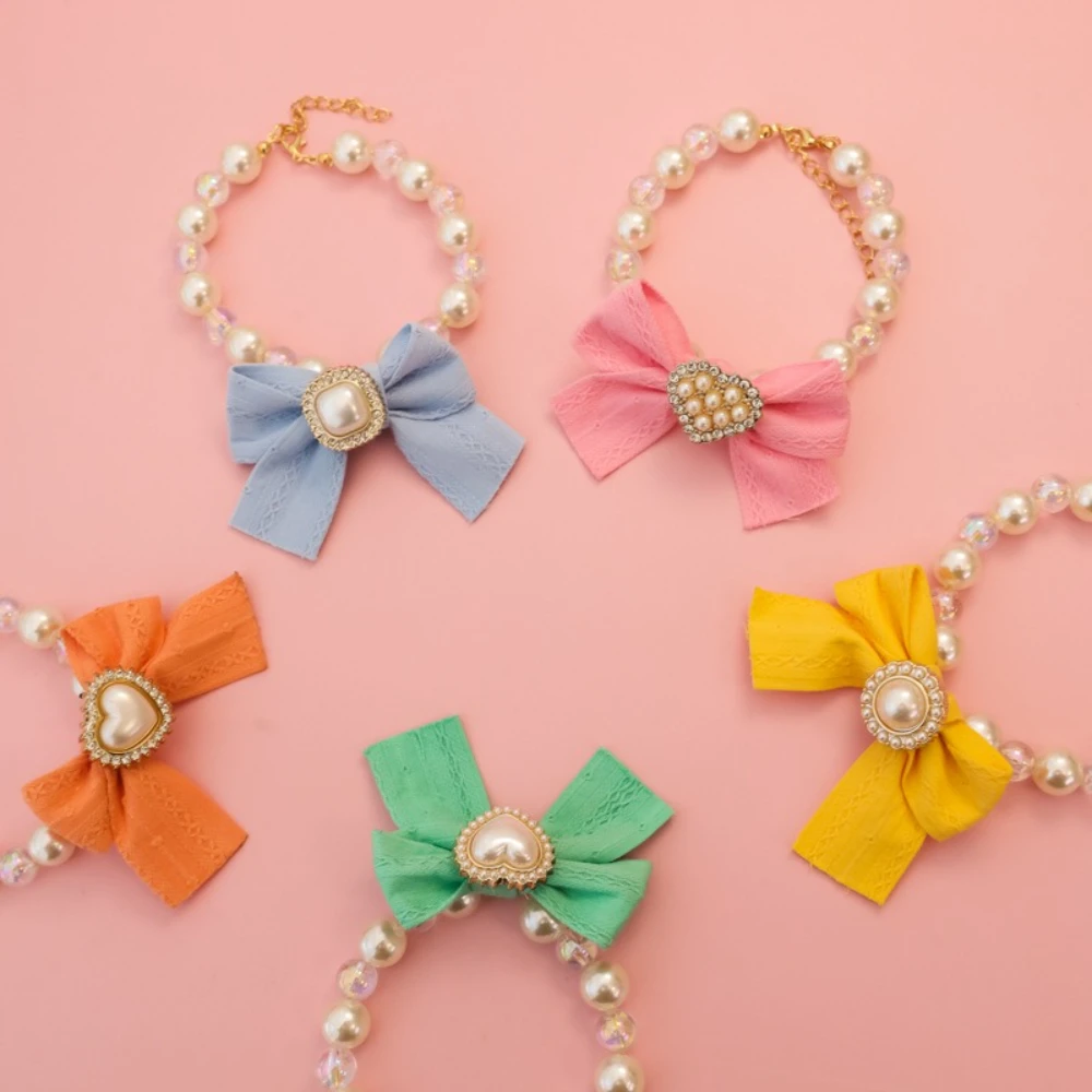 Collar ajustable con lazo-corazón para gatos y perros pequeños - imagen 3