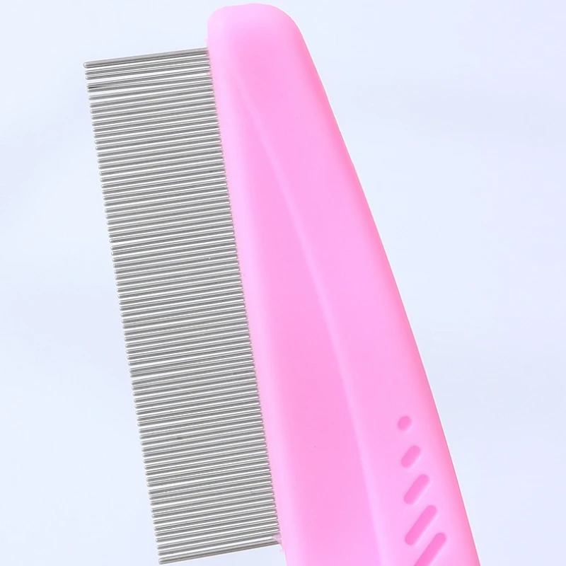 Peine profesional para piojos de acero inoxidable, eliminación de nitros de dientes finos y peine para caspa para gatos y perros, herramienta multiusos para peinar el cabello