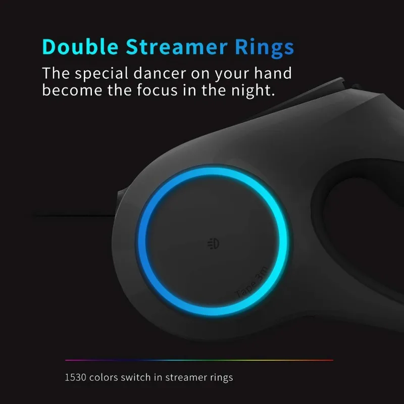 Petkit Correa retráctil LED para perros de 3 m para perros pequeños de hasta 66 libras Correa BrakDog recargable por USB con un botón y agarre cómodo - imagen 3