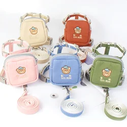 Chaleco arnés ajustable con bolsa, correa para perros y gatos