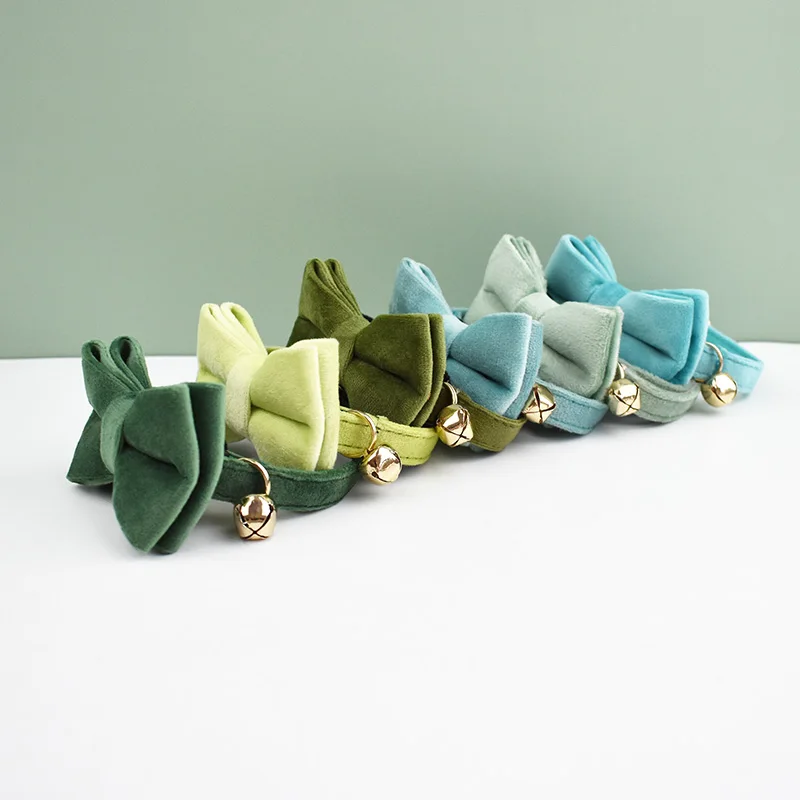Fashion Cat Collar Velvet Collar Bowknot Cat Collar With Adjustable Safety Buckle Cats Bow Tie Pets Accessories - imagen 5