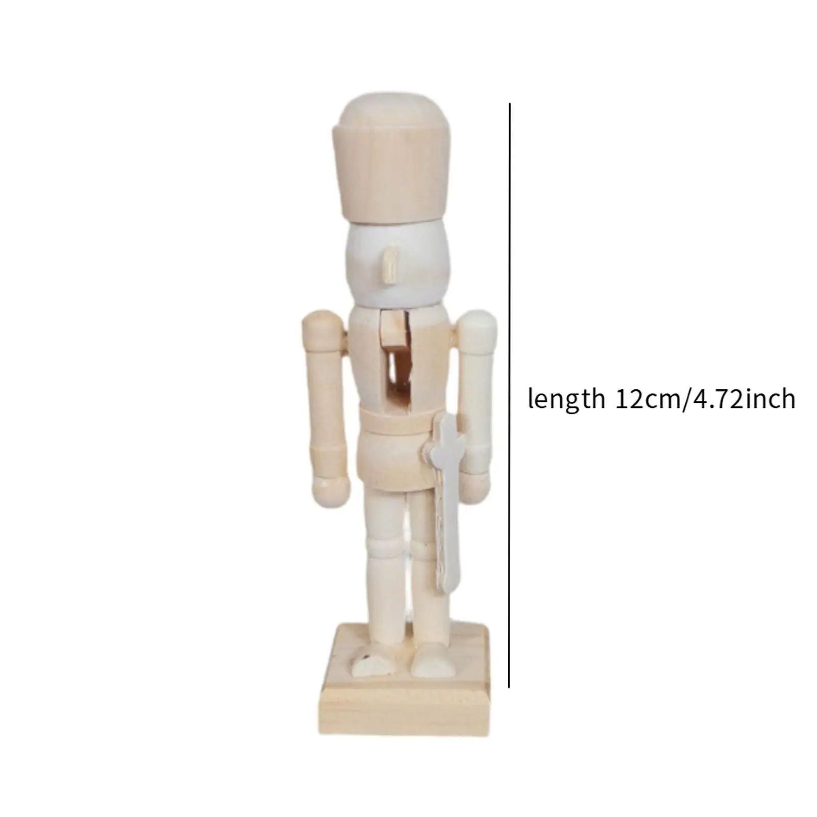 DIY Wooden Christmas Nutcracker Desktop Ornament Unpainted Kids Crafts Blank Christmas Gifts Puppet for Shelf Desk Festival