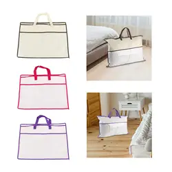 Bolsa de almacenamiento de almohada, bolso portátil con cremallera y asas, bolso de mano para armario