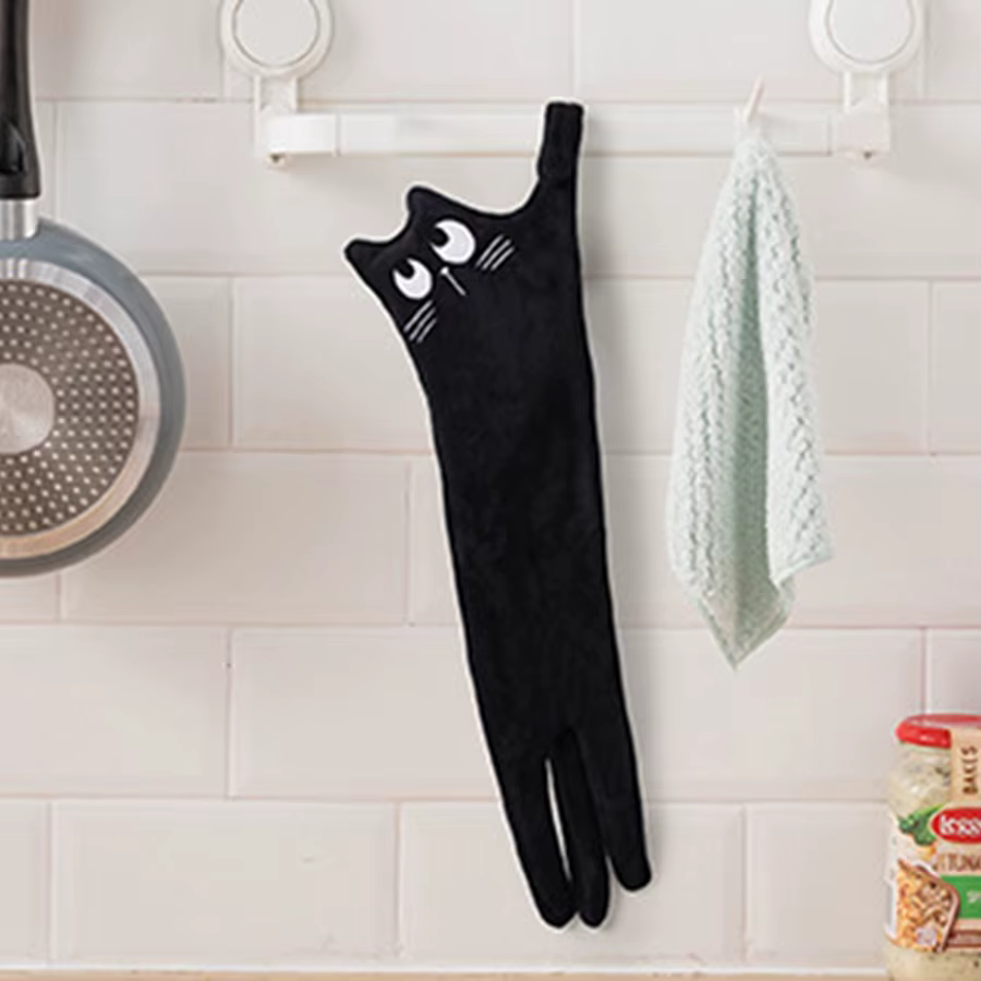 Toalla de mano gato diseño microfibra absorbente secado rápido