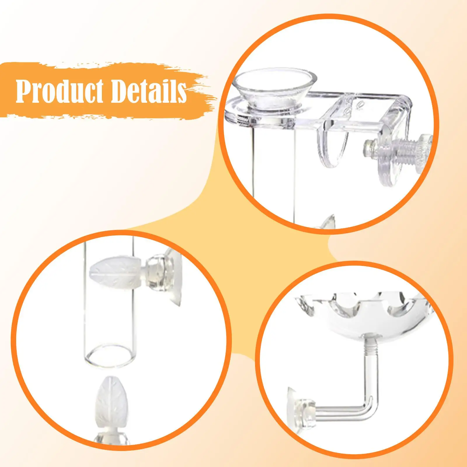 Kit de plato y tubo de alimentación de camarones transparente con diseño antiflotante, accesorios de alimentación para mascotas, comida para camarones de acuario - imagen 5