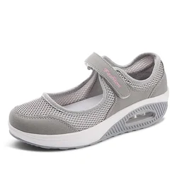 Zapatillas transpirables para mujer con cojín de aire y suela gruesa