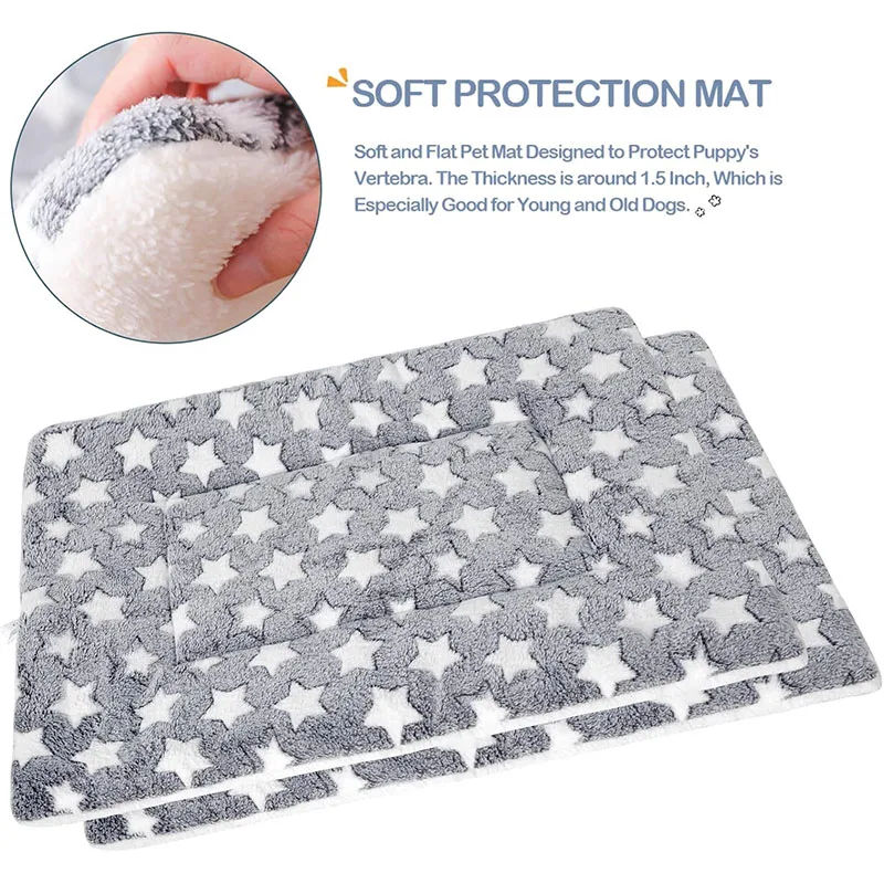 Estera gruesa para dormir para mascotas, esteras de cama suaves de felpa cortas de doble cara para gatos, manta bonita para perros pequeños, cojín cálido para gatitos - imagen 3