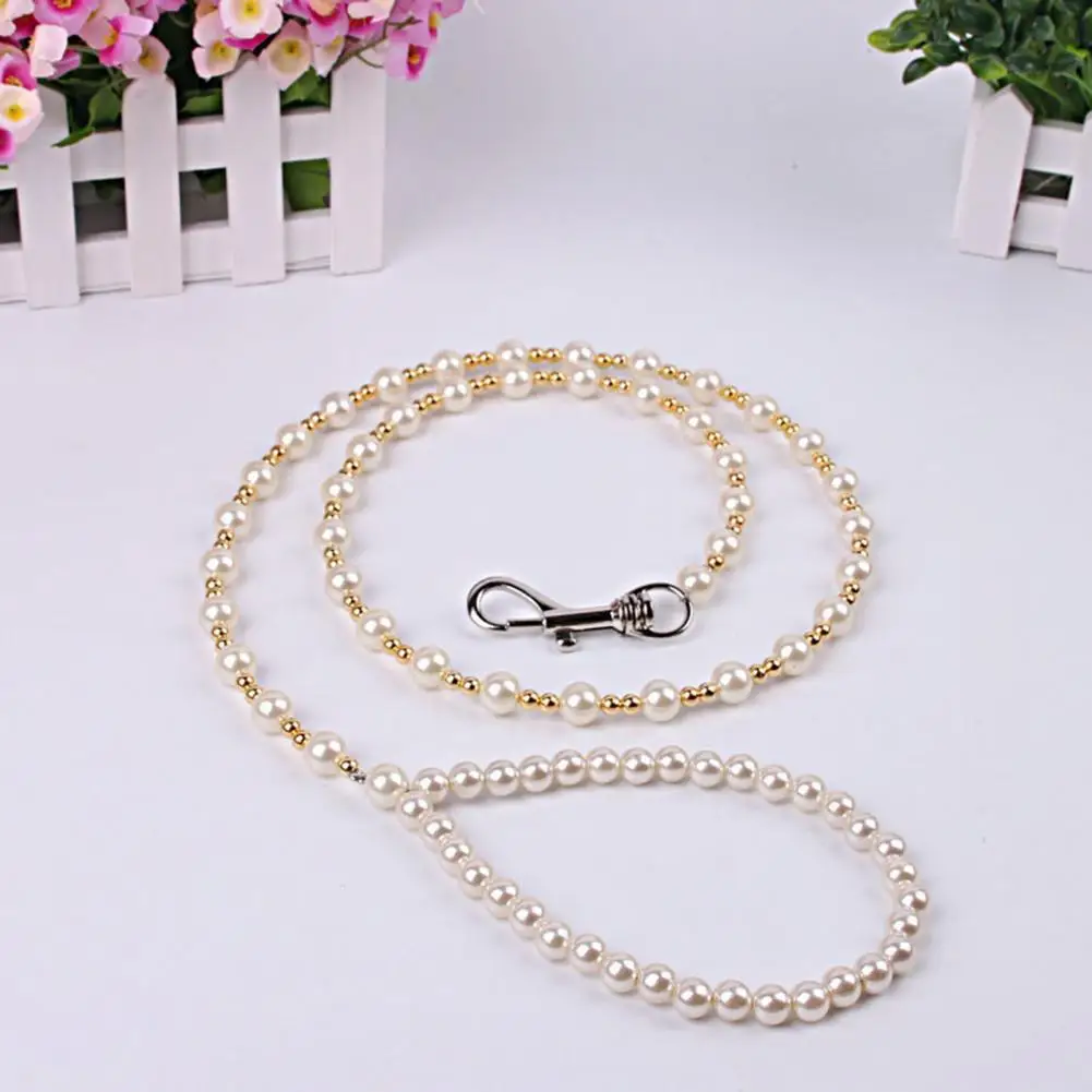 Correa de perlas de lujo para perro, arnés con gancho colgante, mano de obra fina, suministros para mascotas - imagen 2