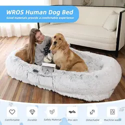 Cama para perros gigante redonda felpa – Nido cálido invierno