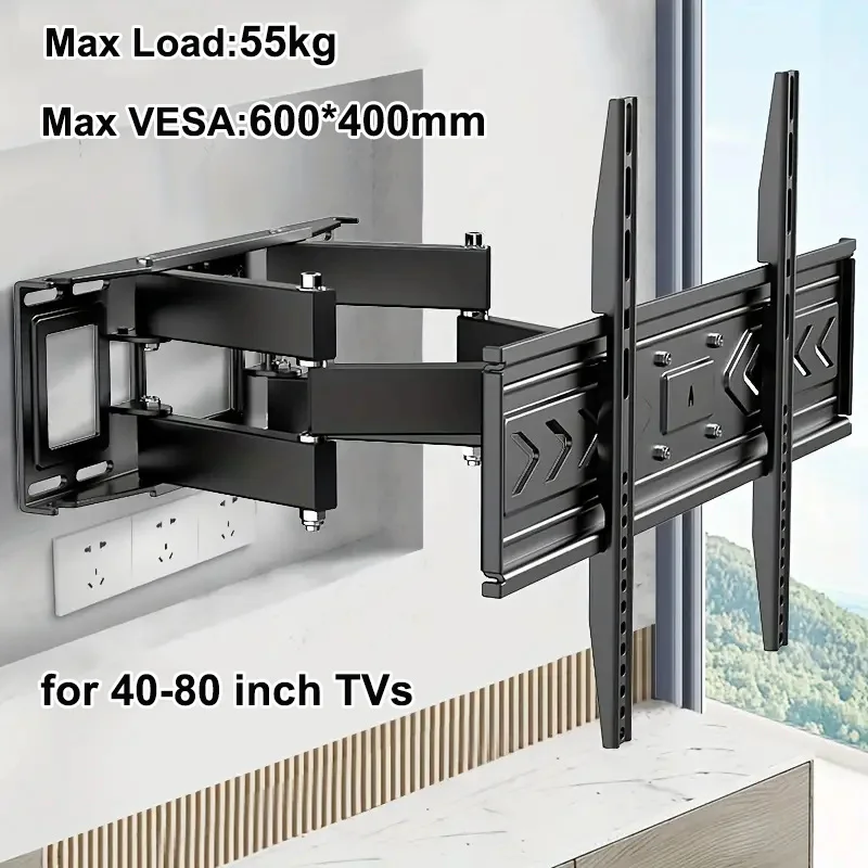 Soporte de pared para TV de 40 a 80 pulgadas – Brazo giratorio e inclinable