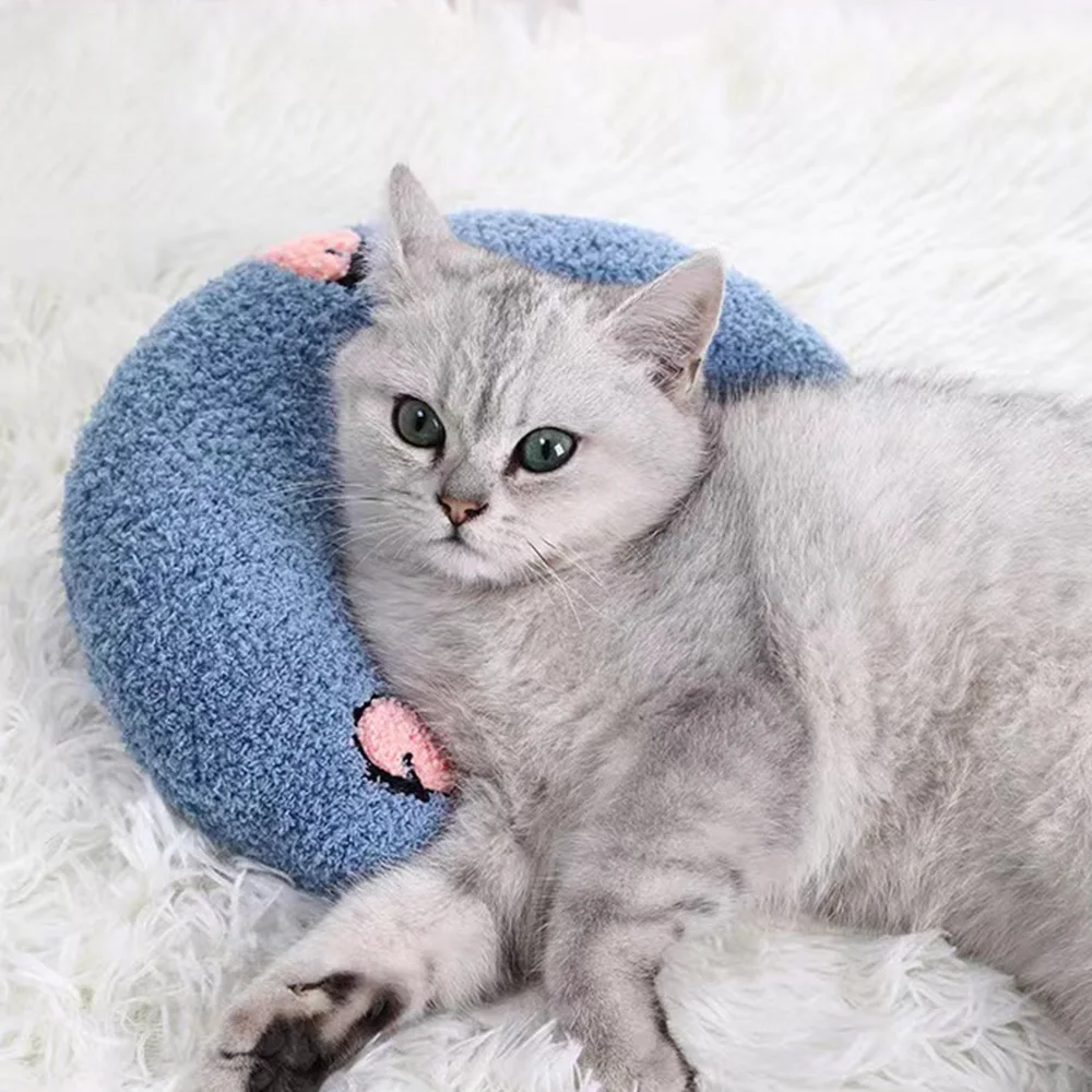 Almohada para gatos en forma de U, cojín antiarañazos para mascotas para gatos y perros, almohada de soporte para el cuello con comodidad profunda, - imagen 2