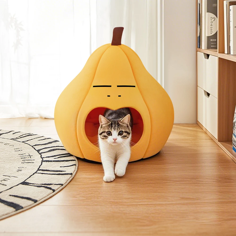 Casa para gatos Cama para gatitos lavable para las cuatro estaciones Cama para gatos estilo villa Edición cálida de invierno - imagen 3