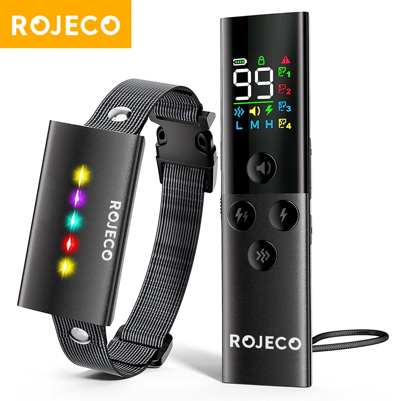 ROJECO Collar de entrenamiento para perros, collares eléctricos de 1600 pies para perros, Collar para perros con vibración y pitido resistente al agua IP67 con Control remoto 