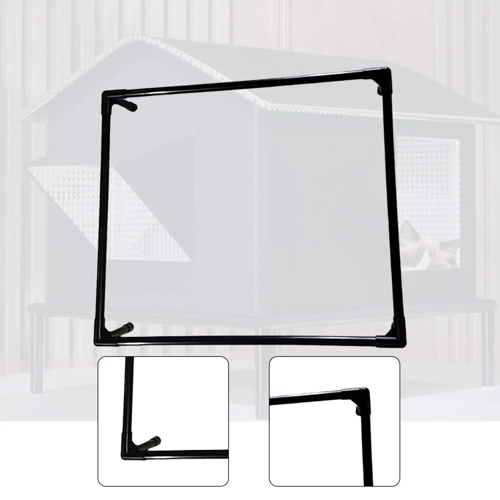 Solo marco de cama para mascotas, soporte para casa para perros, soporte confiable, estable negro con pies, soporte resistente para nido de gato callejero, marco de soporte para cama para gato - imagen 4