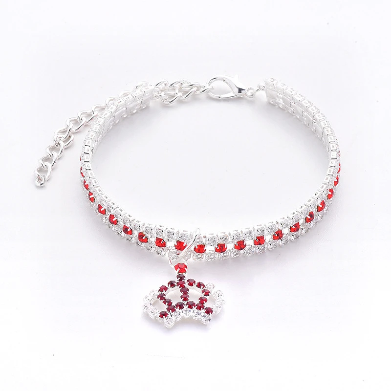 Collares de circonita para mascotas, corona colorida, collar para gato, cachorro, ajustable, rosa, dorado, lujo, York, accesorios para el cuello, nuevo diseño - imagen 3